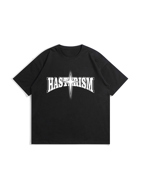 Men's Star Print Loose Short Sleeve Tee-1